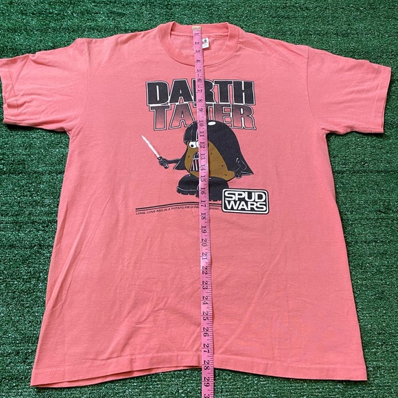 RARE Vntg 90s Darth Tater Spud Wars Star Wars Parody T-shirt Sz L Single Stitch - Picture 7 of 8